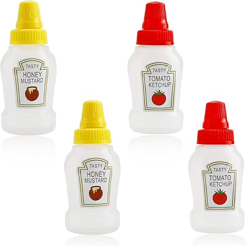 Miniatura 1 de 4 botellas de ketchup mini botellas de 08fl oz botellas de condimentos recargables aderezo de ensalada recipientes de salsa para apretar caja de