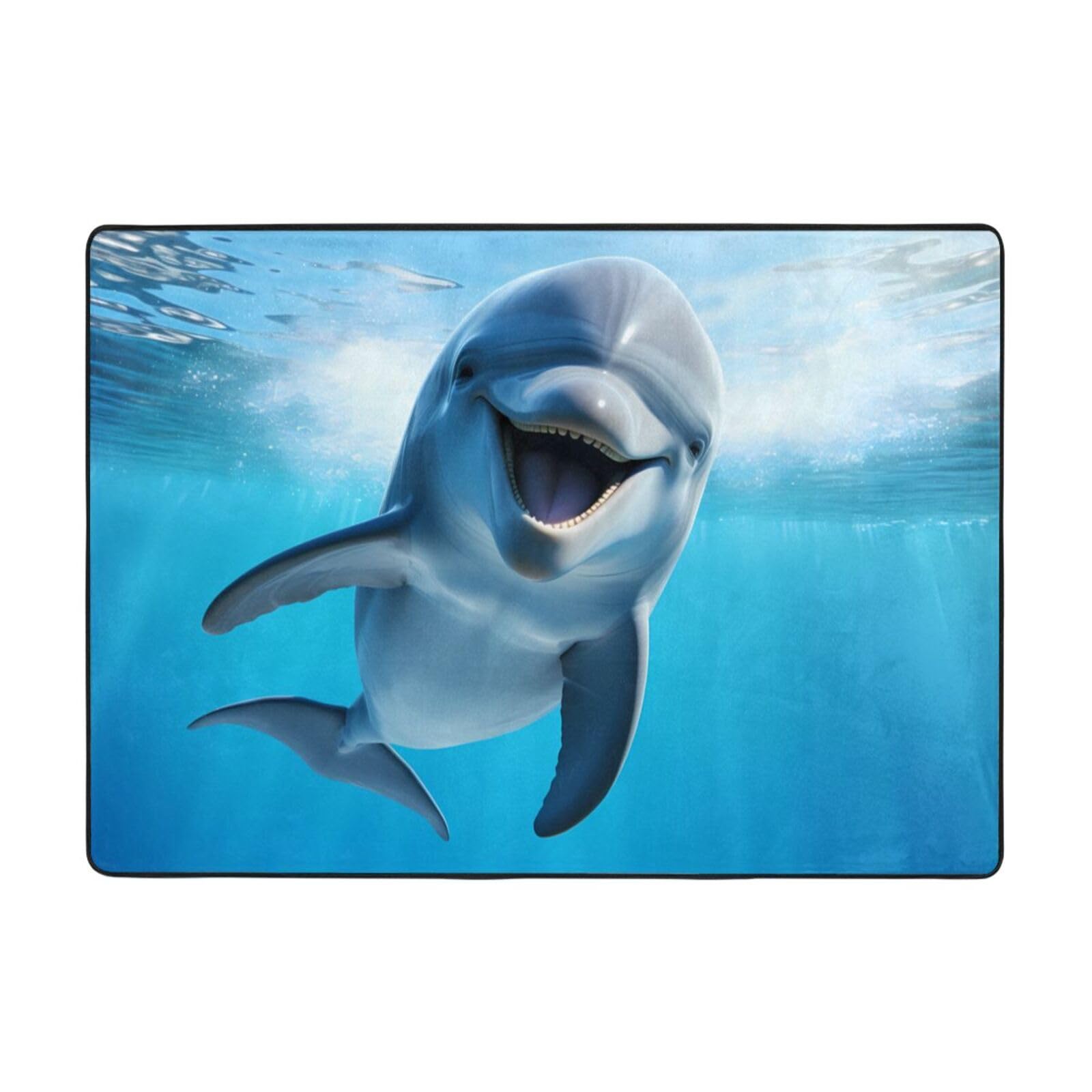 Tapis de sol dauphin BROLEO grand tapis doux de salon 203 x 147 cm