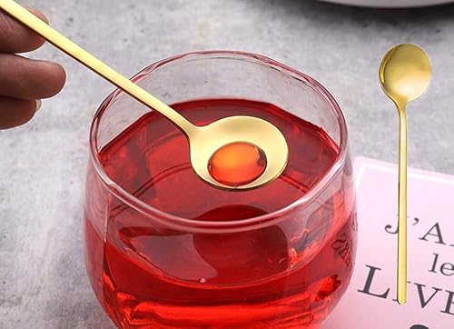 Miniatura 3 de Paquete de 10 cucharas de espresso, mini cucharaditas de acero inoxidable chapadas en oro, para café, azúcar, postre, pastel, helado, sopa antipasto