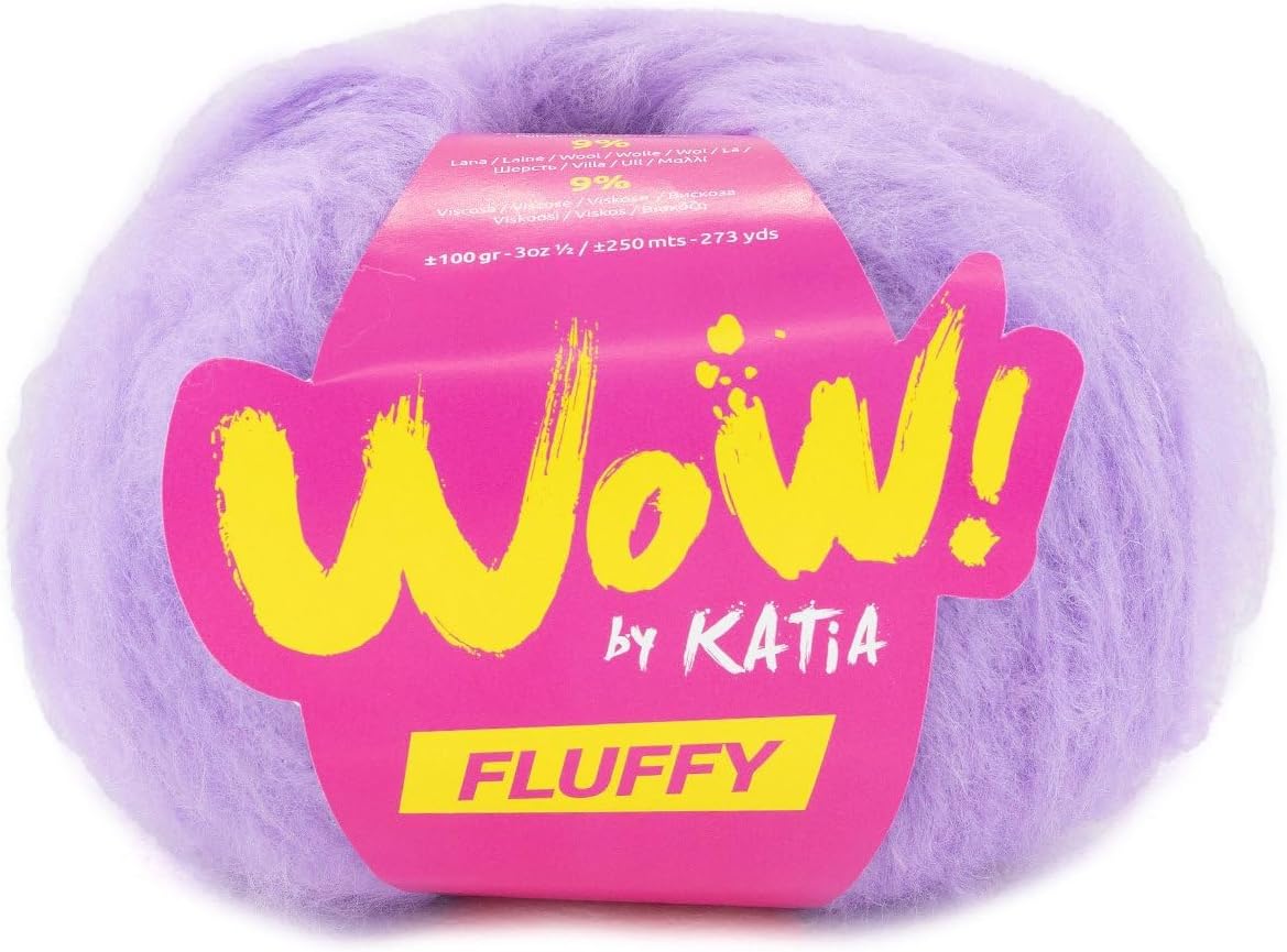 Katia WOW FLUFFY Fuchsia (95) 100g 250m Acrylic Blend Perched Yarn
