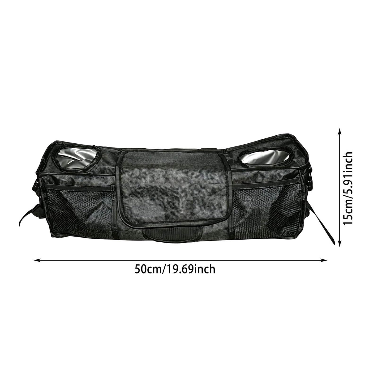 Porte-gobelet double pour poussette - Organiseur étanche spacieux avec 3 compartiments - Organiseur pour poussette de bébé - Pour voyage, usage quotidien, bébé, parents (2)