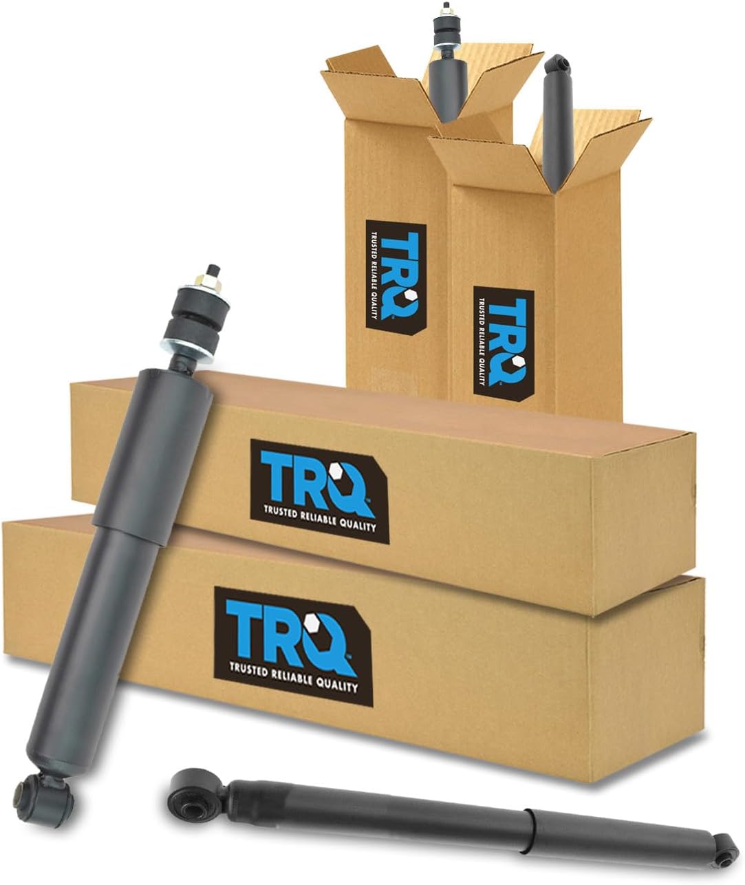 TRQ Front and Rear Shock Absorber Set Compatible with 1994-2001 Dodge Ram 1500 1994-2002 Ram 2500, 3500 RWD