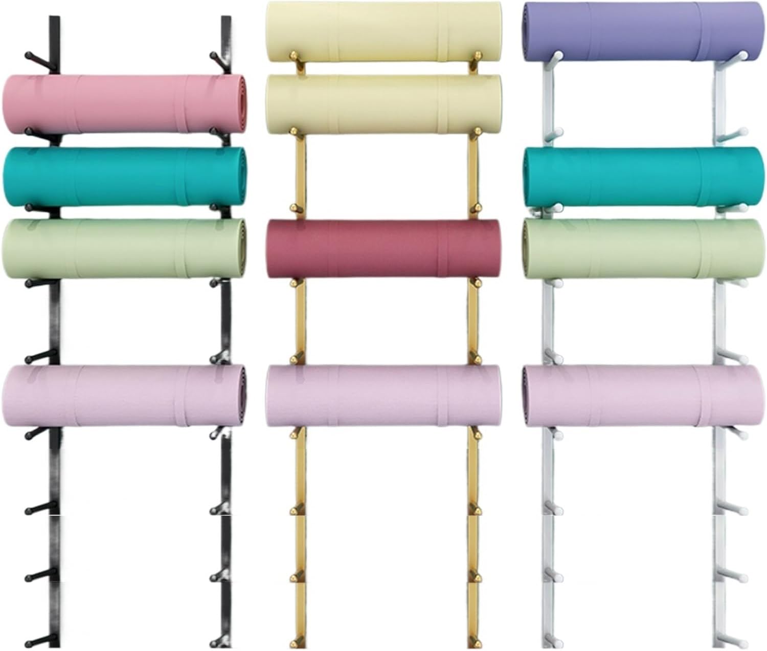 Snowboard Storage Rack，Yoga Mat Holder, Yoga Mat Storage Rack Wall Mount 6/9 Layers Display Shelf Home Gym Organizer for Hanging Foam Roller and Resistance Bands at Fitness Class or Home Gym