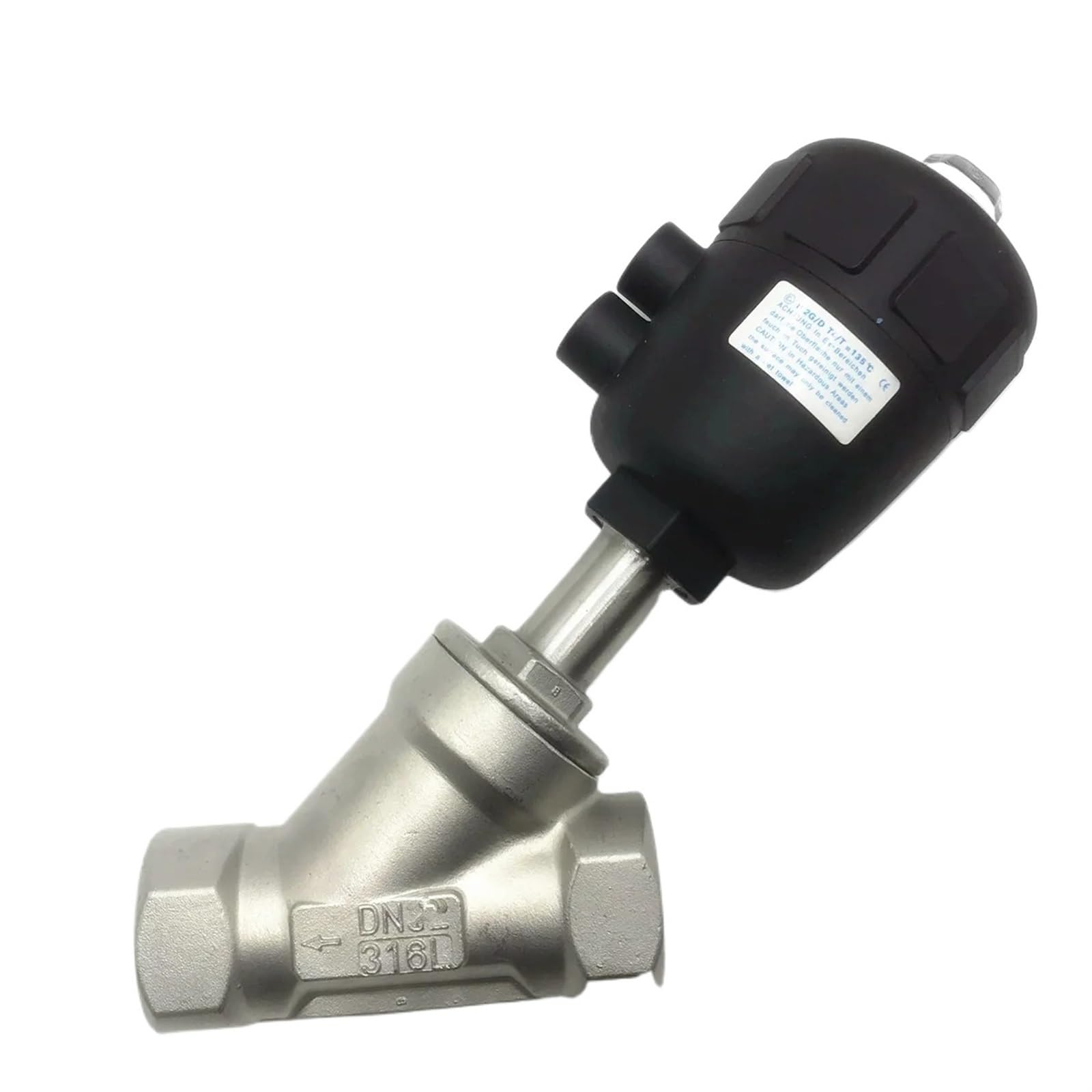 Vanne pneumatique DN20 3/4 pouce normalement fermée en acier inoxydable