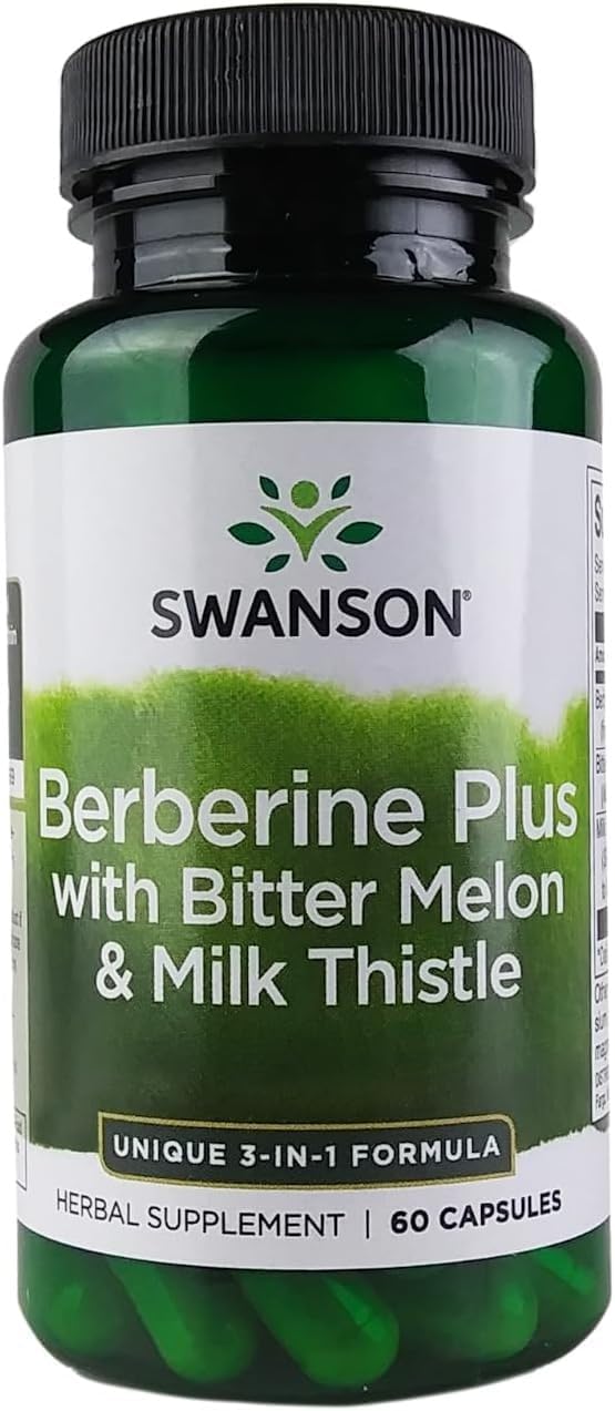 Swanson Berberine Plus with Bitter Melon and Milk Thistle, 60 Capsules