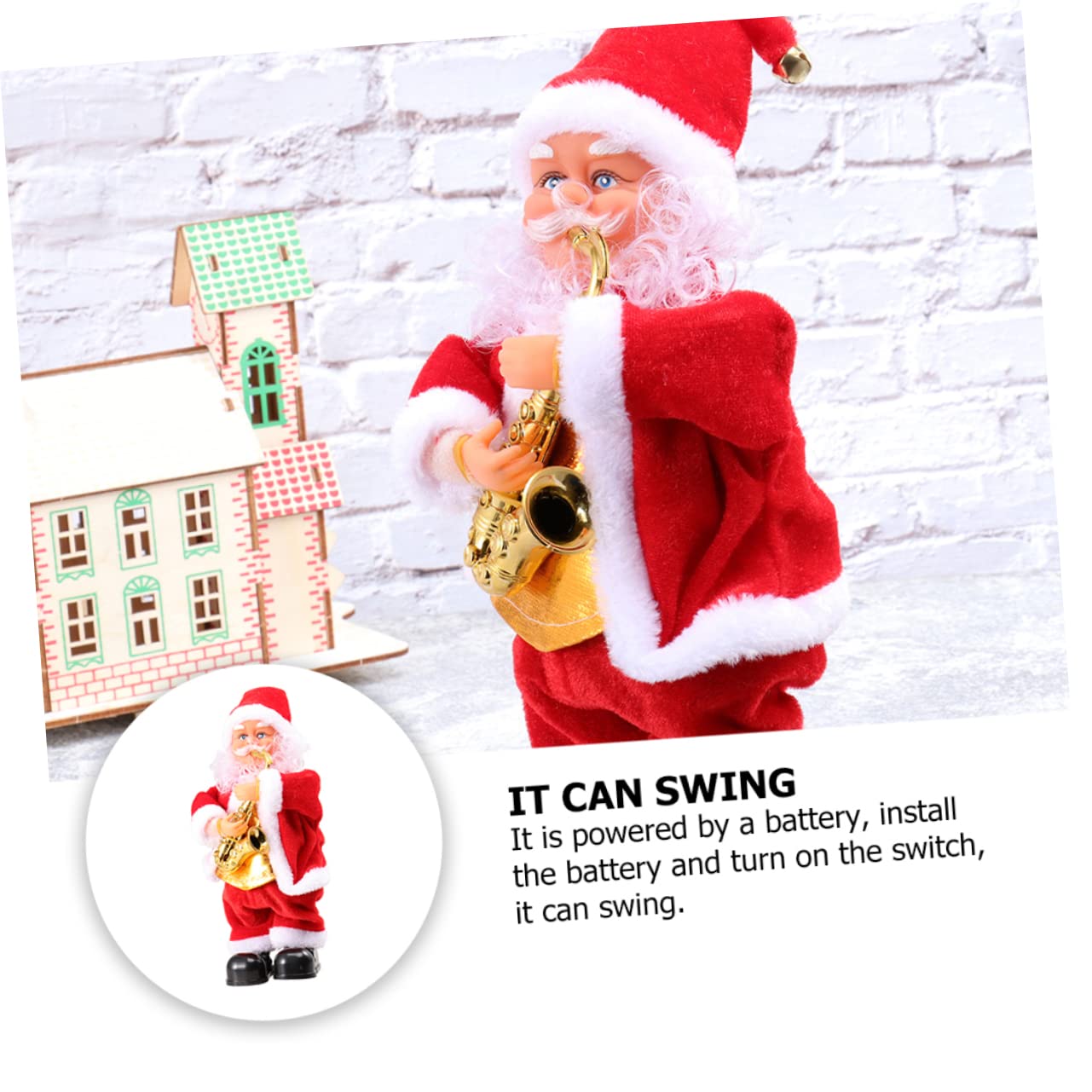 BESPORTBLE Muñeco Eléctrico de Santa Claus Sonoro para Navidad, Juguete Musical para Niños, Material Plástico y Tela, Adecuado para Adorno en Sala de Estar Varios Estilos