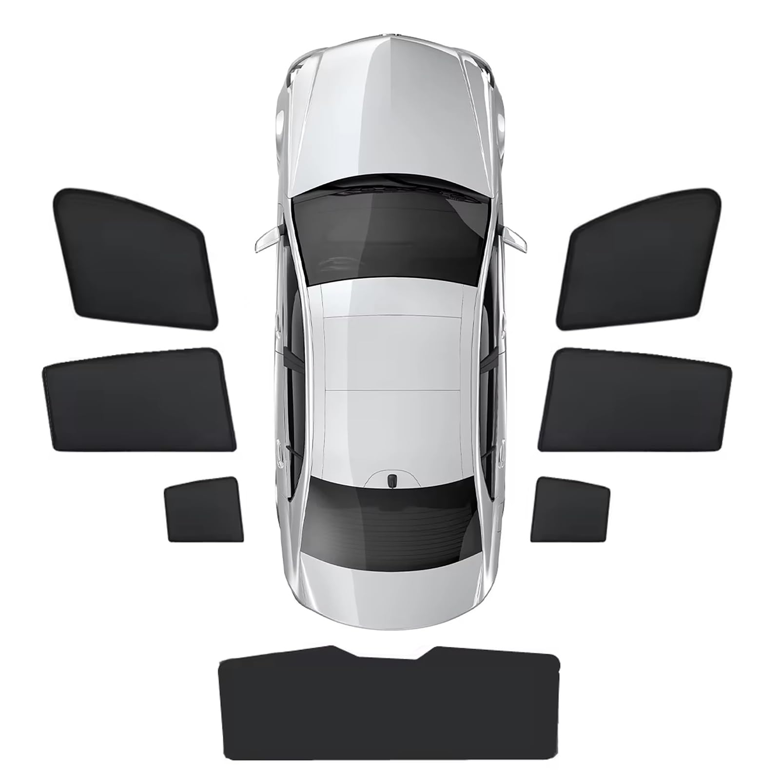 MENGLX Sonnenschutz für die Seitenscheibe für Volkswagen Arteon 2016+, Seitenfenster Meshmaterial Auto Blocks Hitze und UV-Strahlen Blendung,Doppelte Schutzwirkung,7PCS
