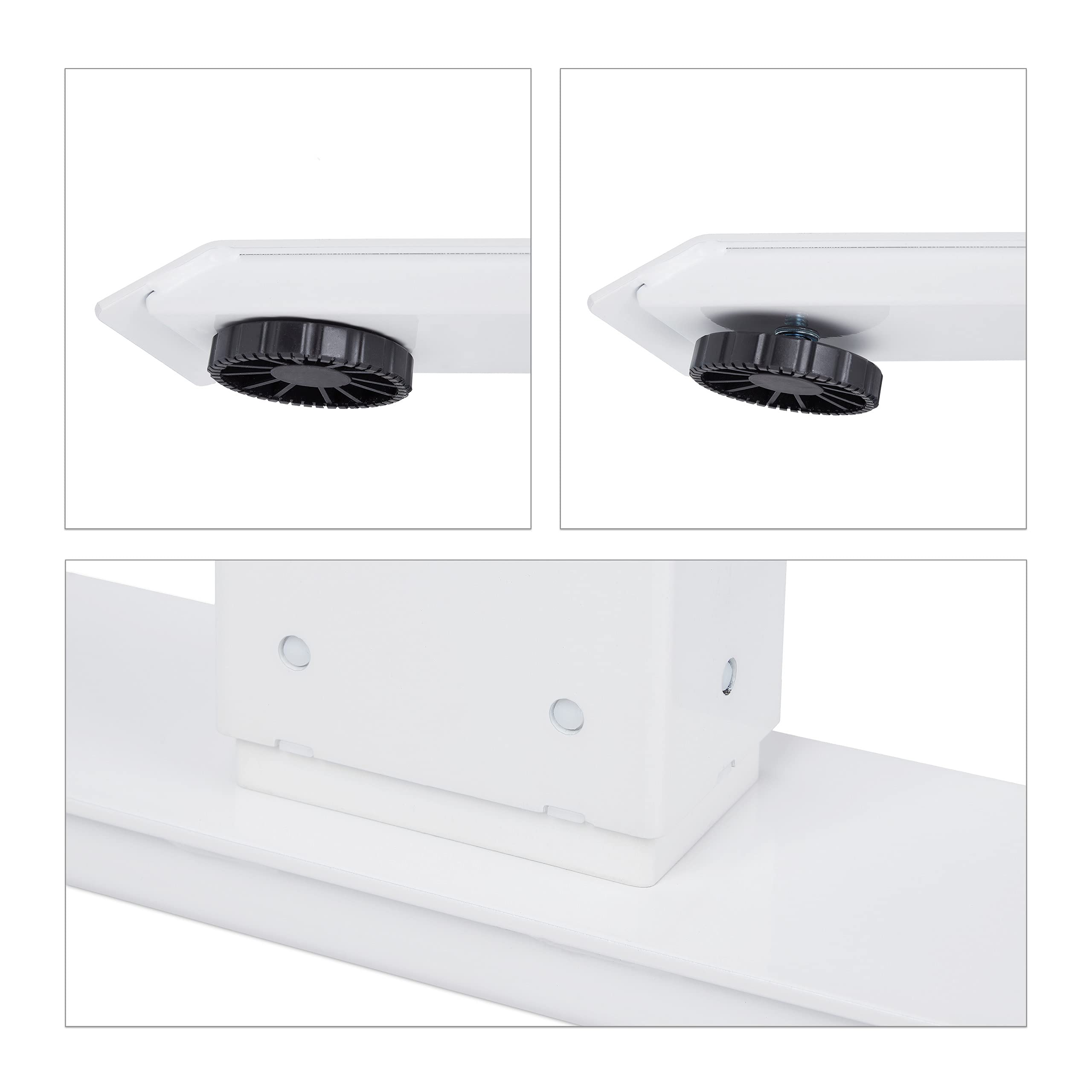 Relaxdays Patas de Mesa Altura Regulable, Eléctricas, Extensibles, 71-121 cm, Marco Escritorio, Acero, Blanco
