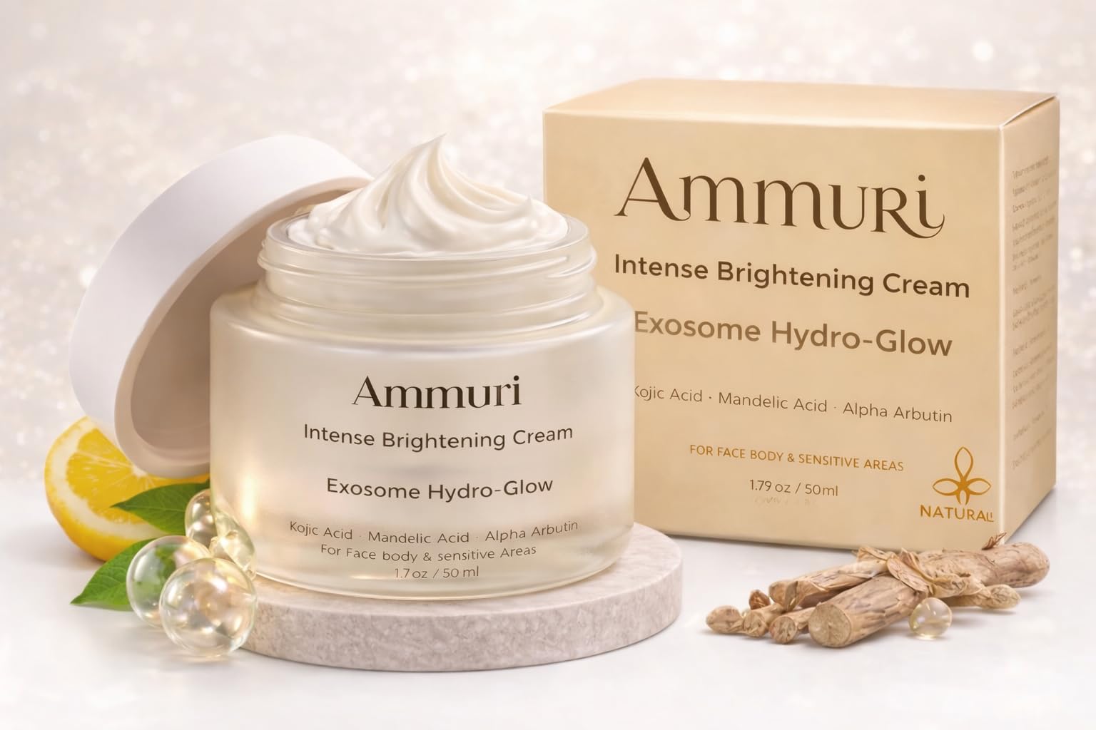 Intense Lightening Cream Skin Moisturising & Brightening Formula Freckle Remover Cream - Best Dark Spot Removal, Face, Bikini, and Sensitive Parts of Body - 50 Ml