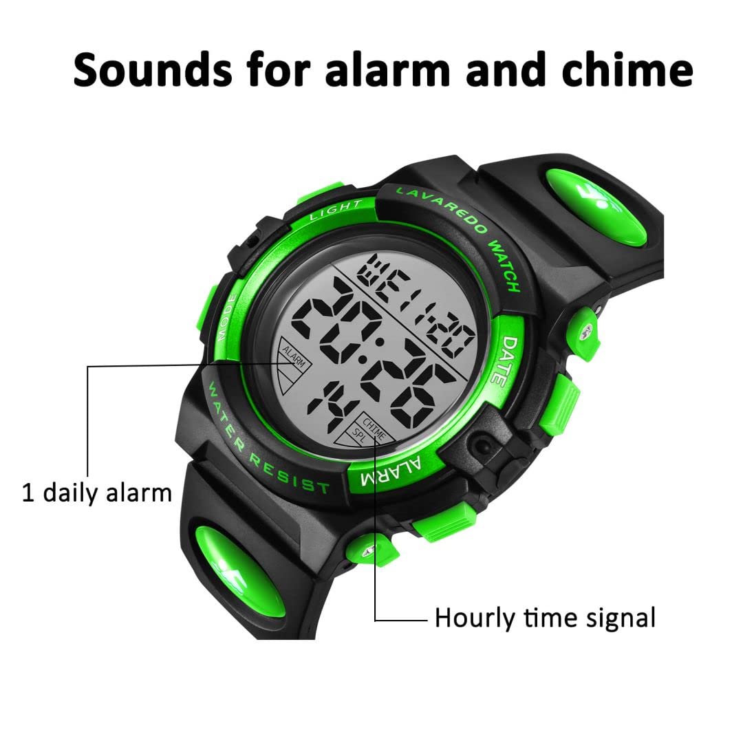 aswan watch Zegarek cyfrowy dla dzieci, dziewcząt, chłopców, z budzikiem, stoperem, światłem LED, datownikiem, sportowy zegarek na rękę z silikonowym paskiem-S/M