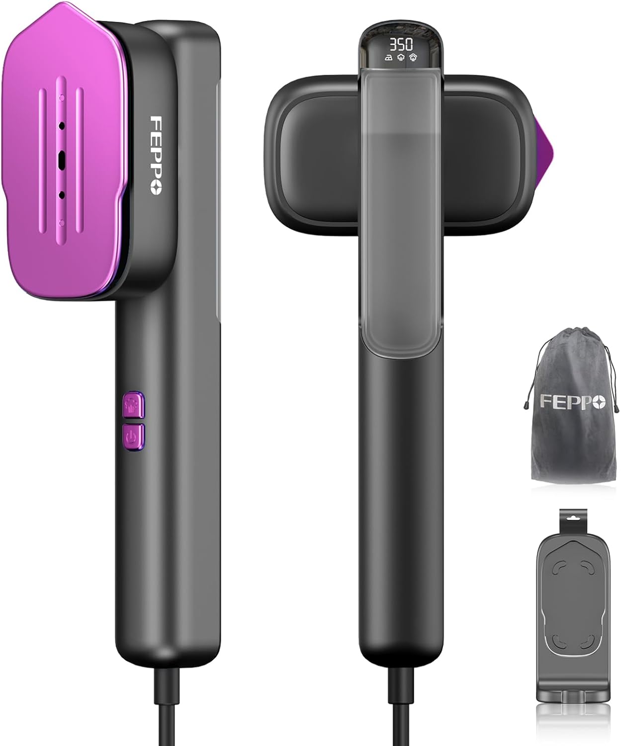 Product image of FEPPO Travel Steamer for Clothes, 110-240V Dual Voltage Handheld Clothes Steamer, 2in1 Portable Mini Steamer & Iron, 1100W Steamer Clothing, 15S Fast Heat Up, Garment Steamer for Global Travel & Home