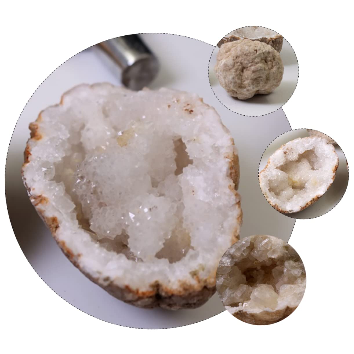 Anneome 1pc Crystal Agate Specimen Geode Specimen Natural Rough Crystals Teaching Ore Materials Natural Specimens Rough Stone Specimens Natural Ore Specimens Teaching Samples