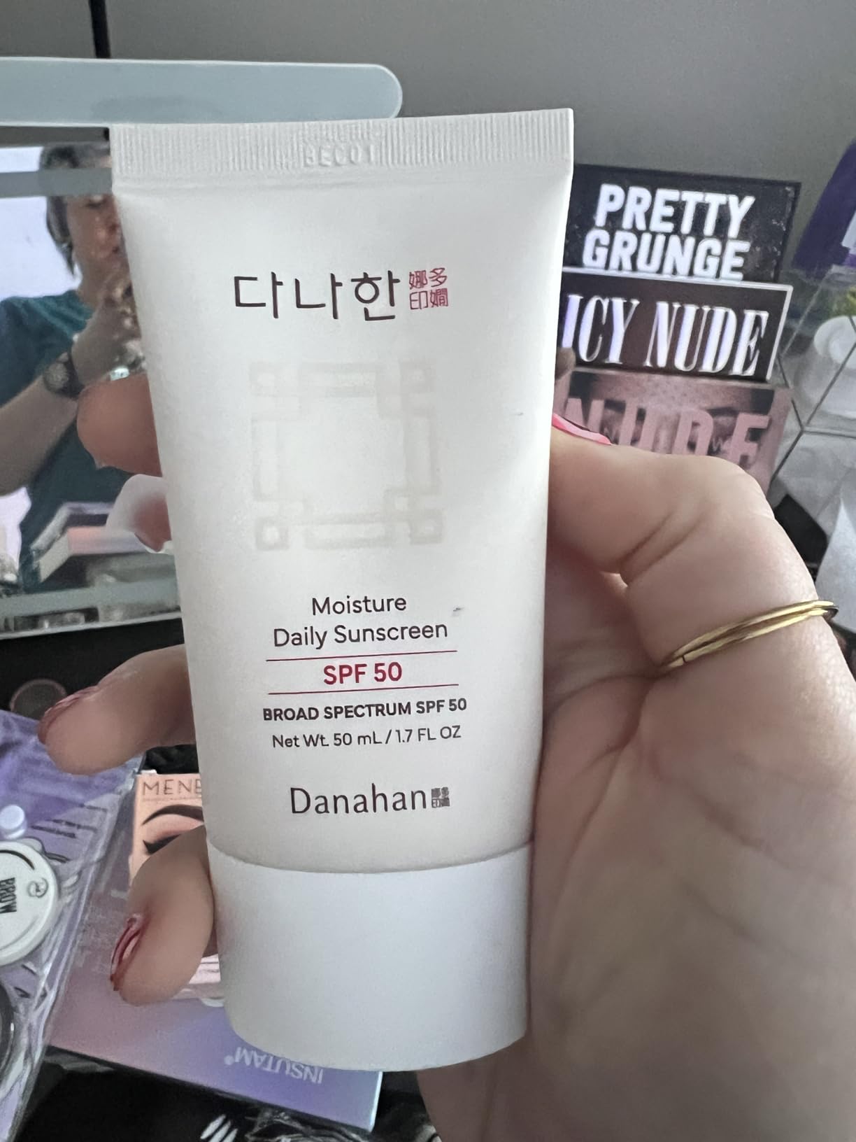 Danahan Moisture Daily Sunscreen SPF 50 Broad Spectrum – No White Cast, Lightweight Korean Face Sunscreen | Hybrid UV Protection with Ginseng & Niacinamide, 1.7 oz