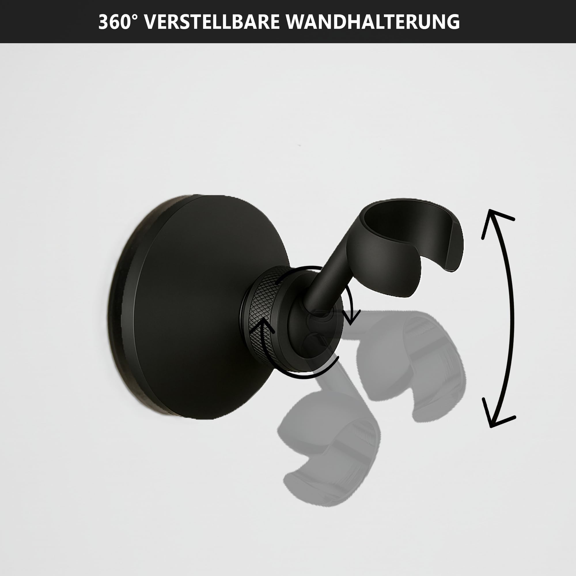 Supporto per doccia magnetico, girevole a 360°, materiale robusto e durevole, perfetto per furgoni/camper/furgoni, resistente all'acqua e alla ruggine, sicuro e antiscivolo (nero opaco)