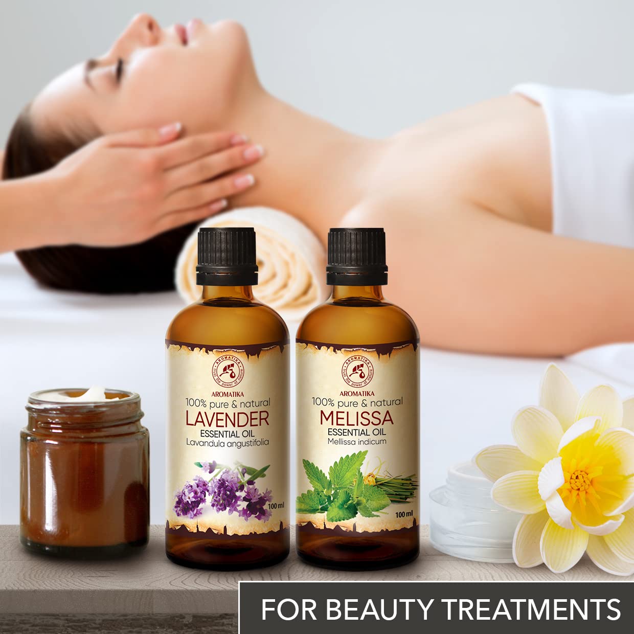 Lavendelöl & Melissenöl - Set 2x100ml – Ätherische Öle für Diffuser & Raumduft – Frisches Kräuteraroma für Zuhause