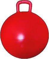 AppleRound 18 Inch Space Hopper Ball with Pump - Red Kangaroo Bouncer Hop Ball for Kids Ages 3-7