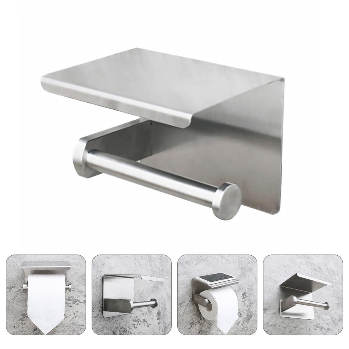 Portarrollos para de Acero Higiénico Papel Inoxidable Soporte Teléfono