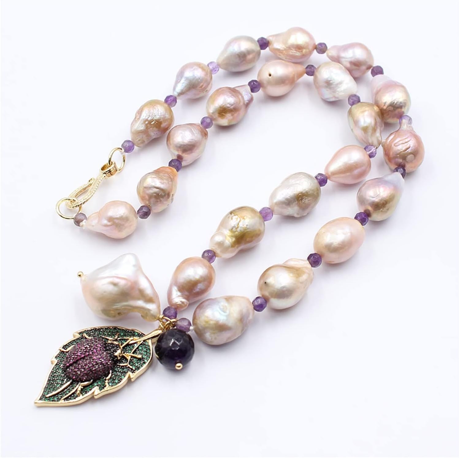 Women's Necklaces 8-9mm Freshwater Grey Pearl Necklace Strand for Women Good Luster Pearl Beaded Chocker Wedding Necklace（8-9mm-45cm）