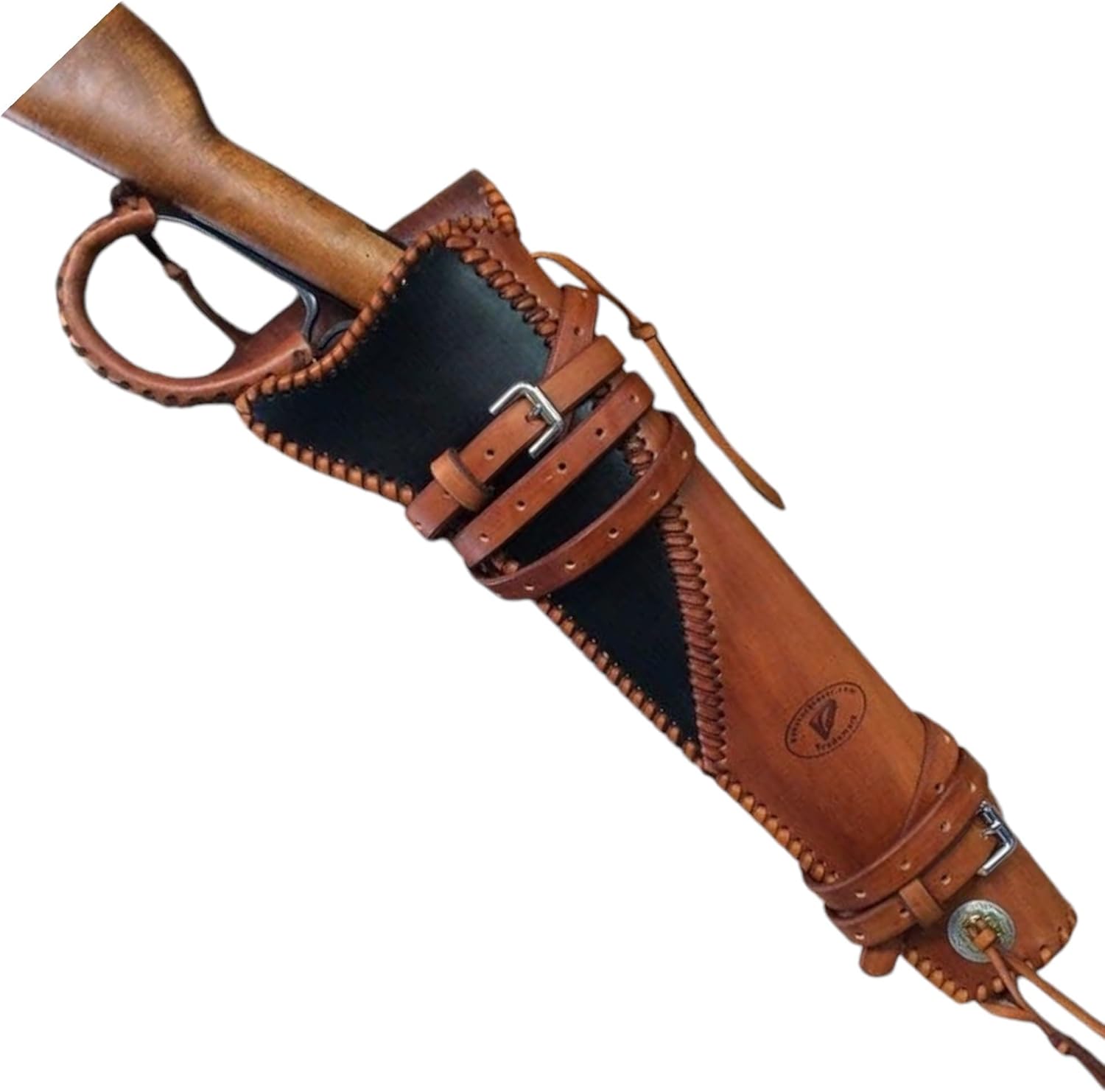 Mare’s Leg Leather Scabbard Holster – 18” Handmade Western Style – Fits Lever Action Pistols – Compatible with Mare’s Leg, Ranch Hand – Right-Hand Draw