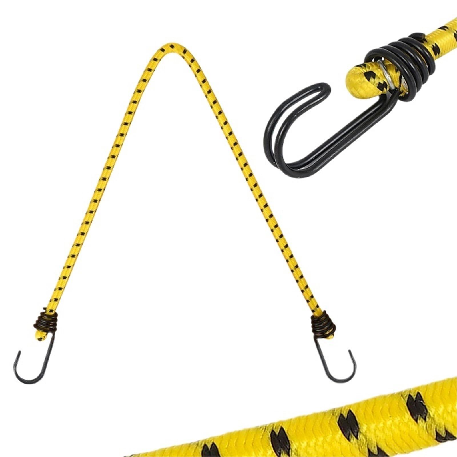 Corde elastiche con ganci, Corde Elastiche Con Ganci 60cm x 8mm Multicolor 1/2/4 Pz(Yellow Double Hook,4pcs)