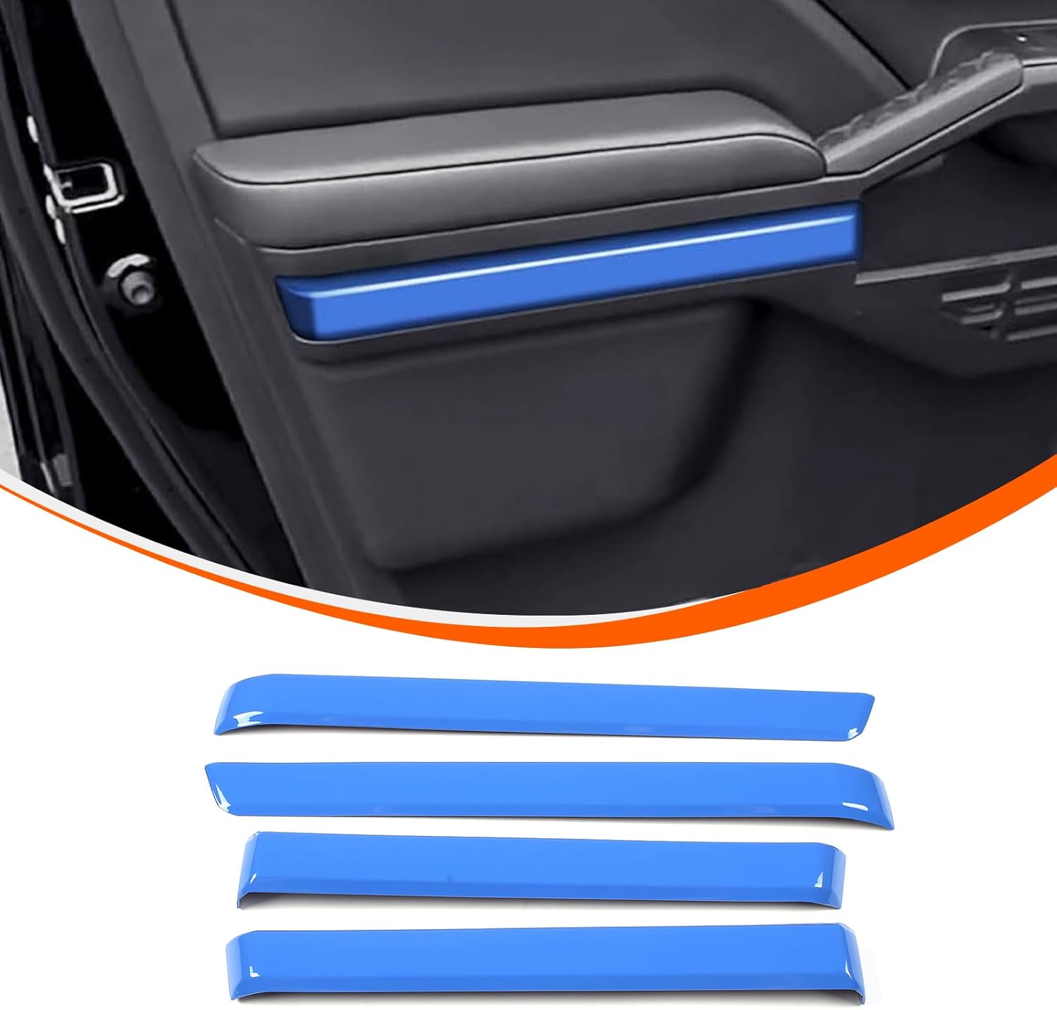 Car Interior Door Protector Trim Strip,Door Armrest Panel Cover Trim Compatible with Toyota Tacoma 2024 2025+ Not Fit TRD Version ABS Front Rear Interior Door Panel Trim Strip (Blue)