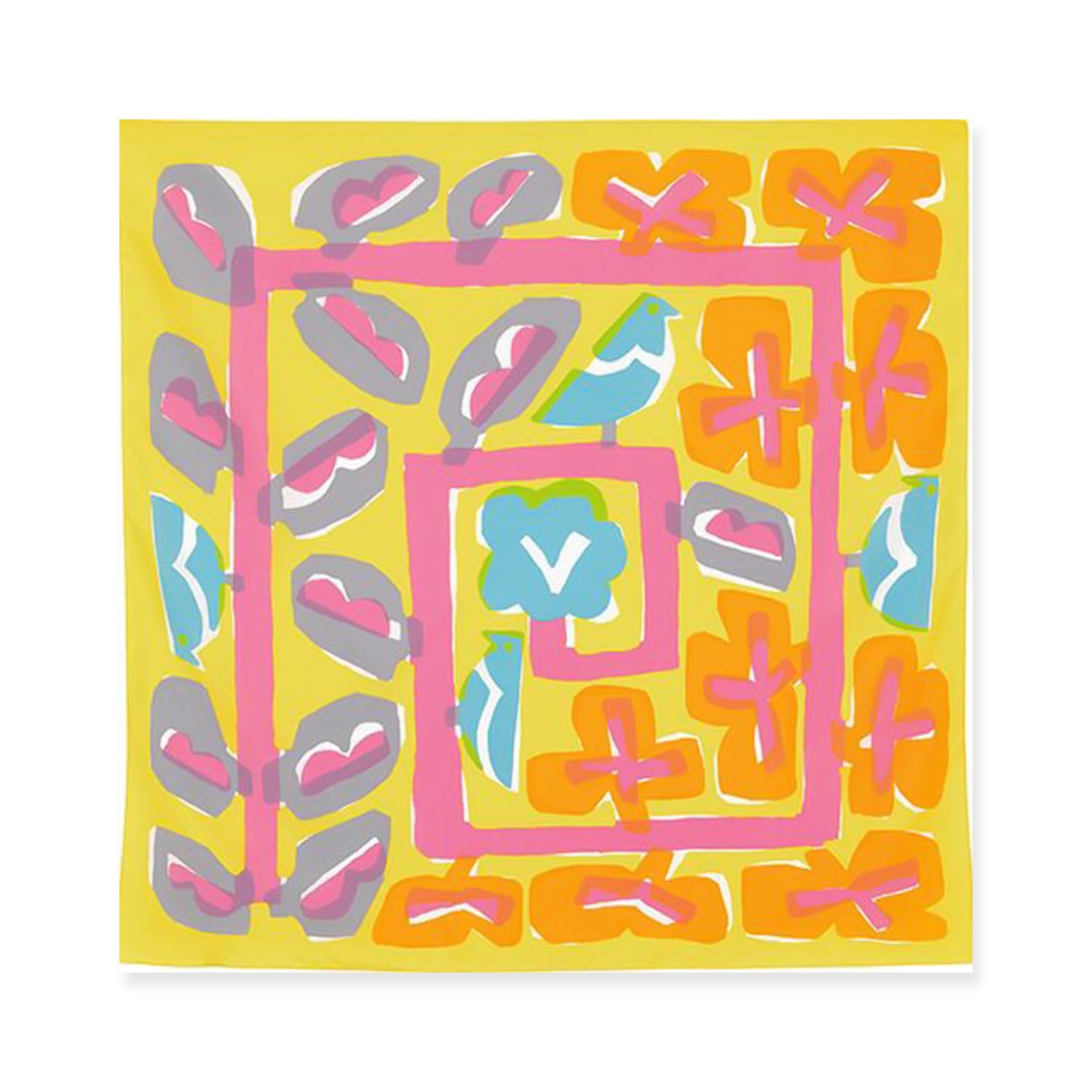 Musubi Aqua Drop Furoshiki Wrapping Cloth 39in Water Repellent Yellow Floral