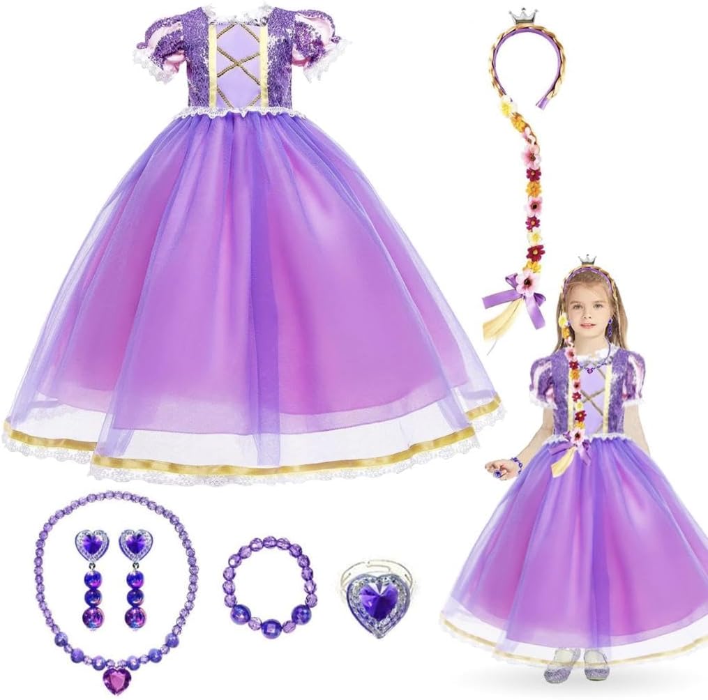Home SmartPrincess Dress Set for Girls Elegant Tutu Dress childrens Clothes For Halloween Chirstmas Gift Birthday