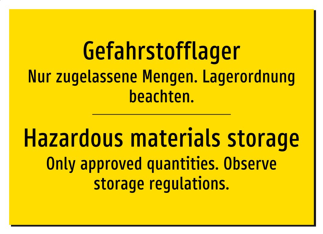 61196-DEEN-T-13 | Gefahrstofflager Schild Deutsch Englisch – zweisprachig