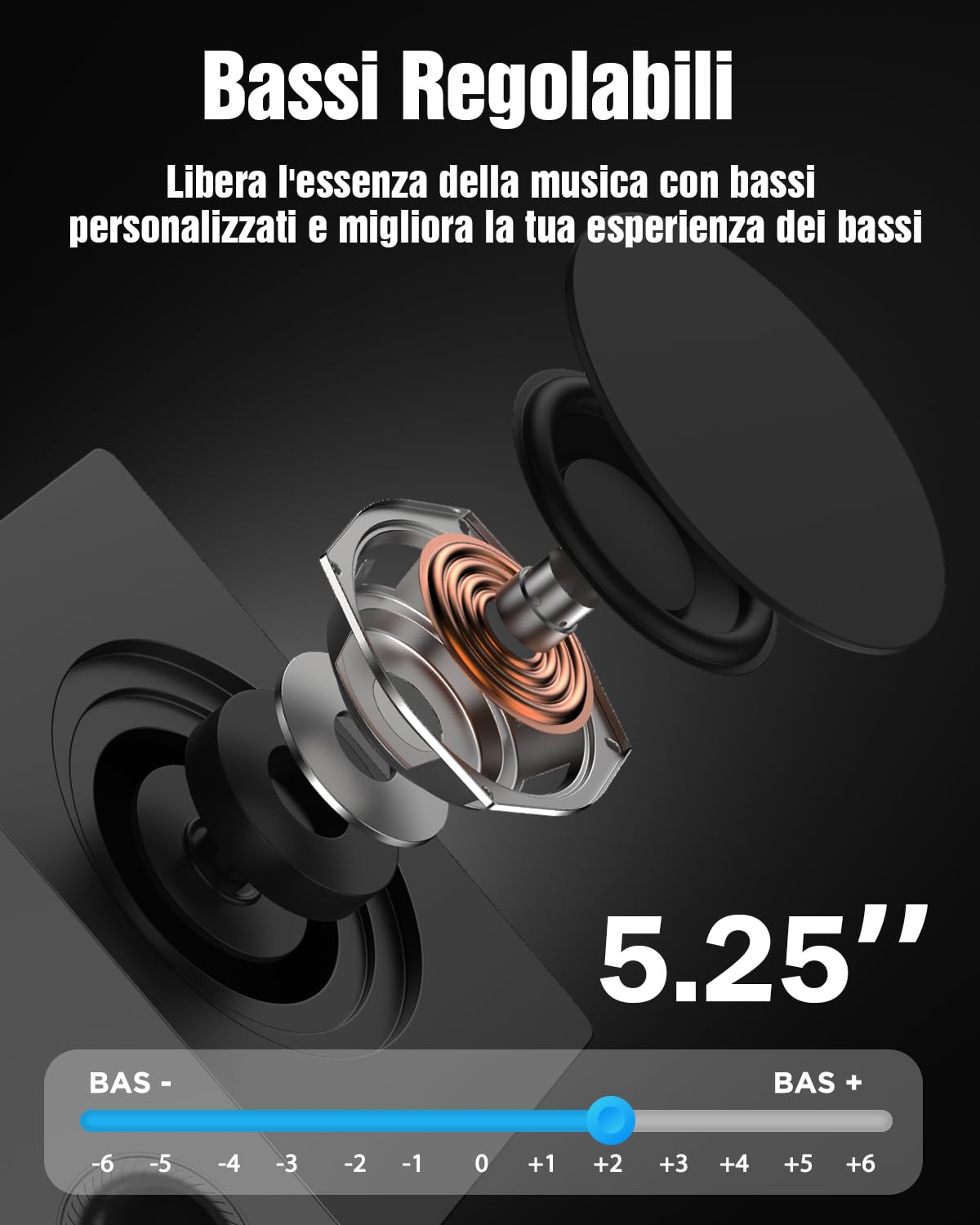 Hiwill 5.1CH Soundbar for TV, Dolby Atmos Surround Home Theatre Casse, 2 Altoparlanti Surround Cablati, Sound Bar Bluetooth per PC con Subwoofer da 5.25'', 380W Potenza di Picco, eARC/OPT, 2025