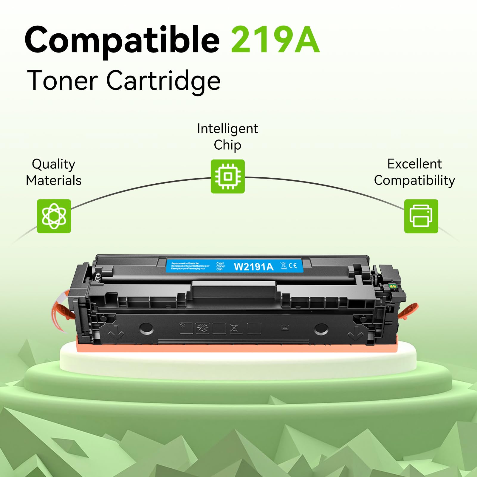 swiss toner 219A (con chip) Compatibile con HP 219A Toner per MFP 3302FDWG Toner per HP Color Laserjet Pro MFP 3302FDWG MFP 3302SDWG MFP 3302FDNG per W2190A W2191A W2192XA W2193A, 4Park