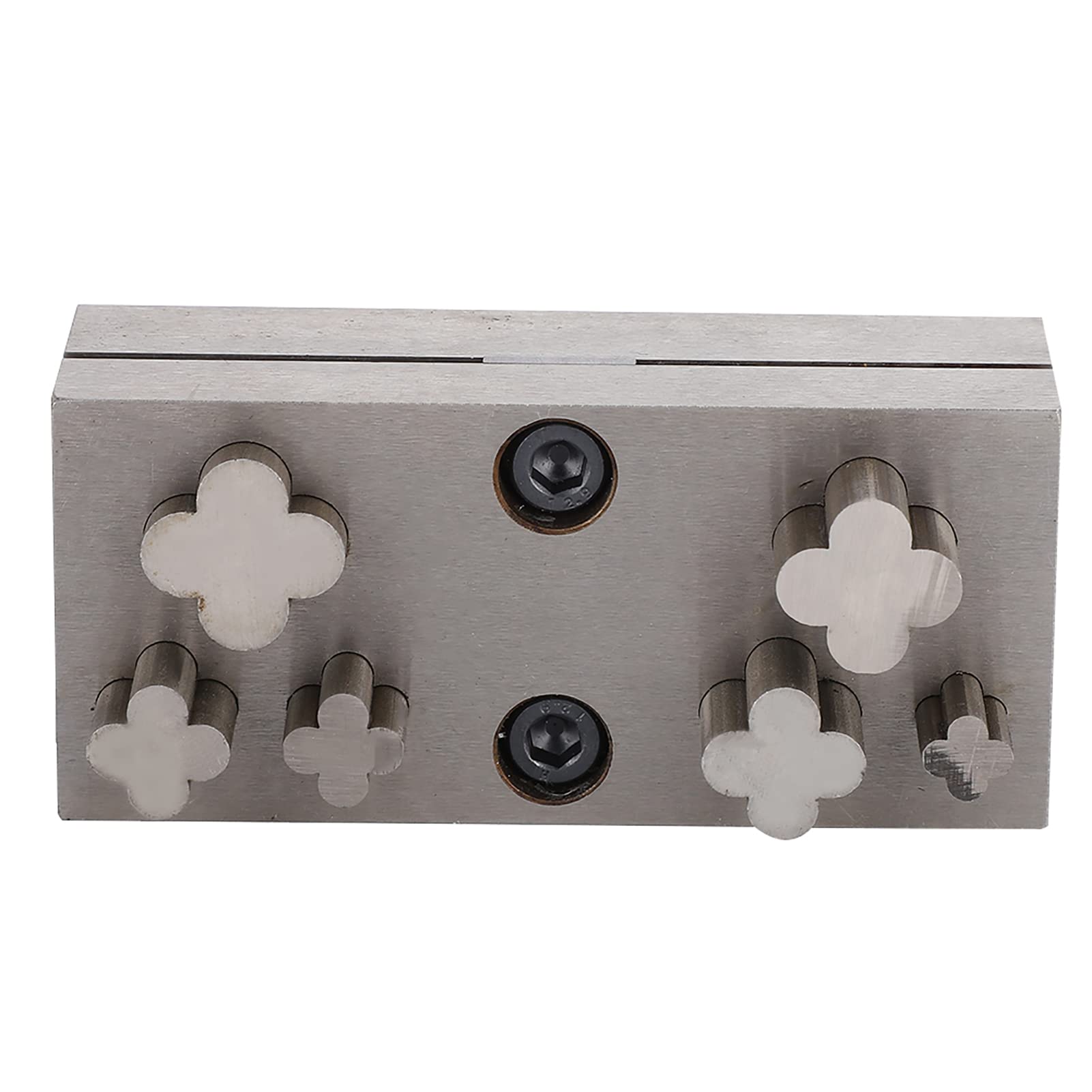 Alomejor Práctico Juego de Herramientas de Corte de Disco de Acero con Forma de Trébol de Cuatro Hojas, Herramientas de Joyería de Corte Perforado para Artesanía en Metal, 9x9 Mm, 12x12 Mm, 14x14,
