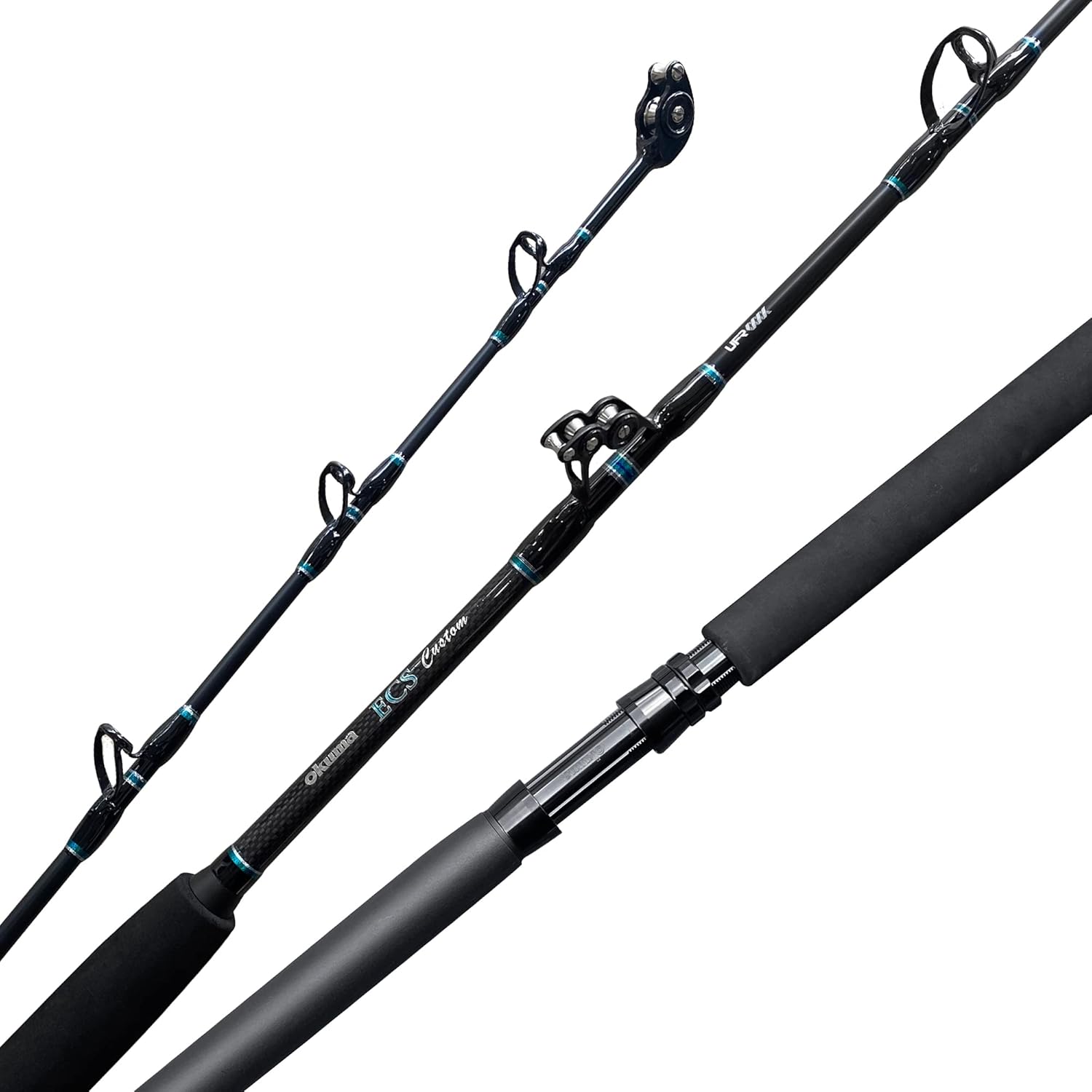 Okuma ECS Custom Hybrid Carbon Glass UFR Tip Saltwater Rods, ECS-T-601H, Black