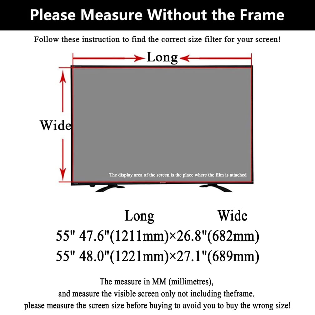 32-75 Zoll TV-Display Anti-Reflexions-TV Anti-Reflexions-TV-Bildschirmschutz Matt Anti-Blau Licht Filter/Gegen Strahlung Film Filter Film Anti für Tvs,75” 1645 * 930mm