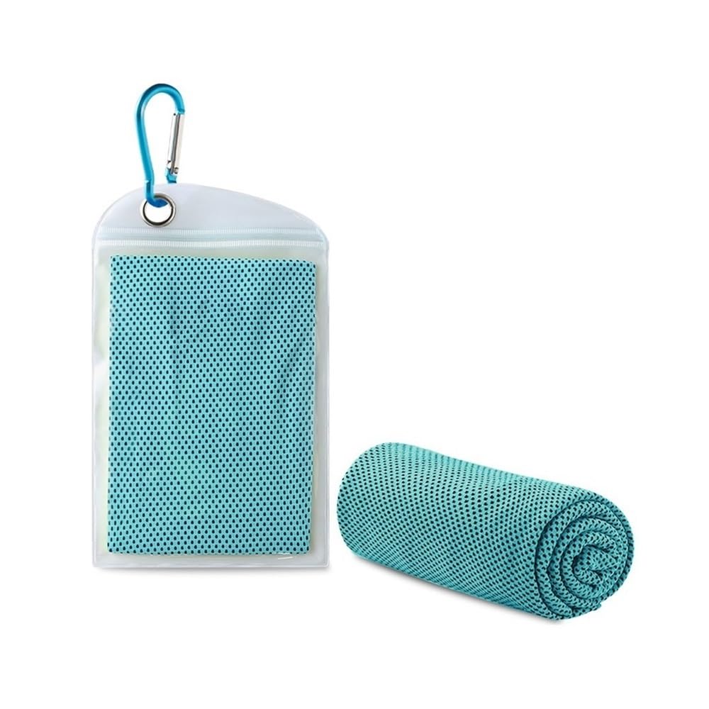 Ropicean 2pcs Cold Feeling Sports Towel - Absorbent Summer Gym Sweat Towel for Active Lifestyle(Lake Blue)