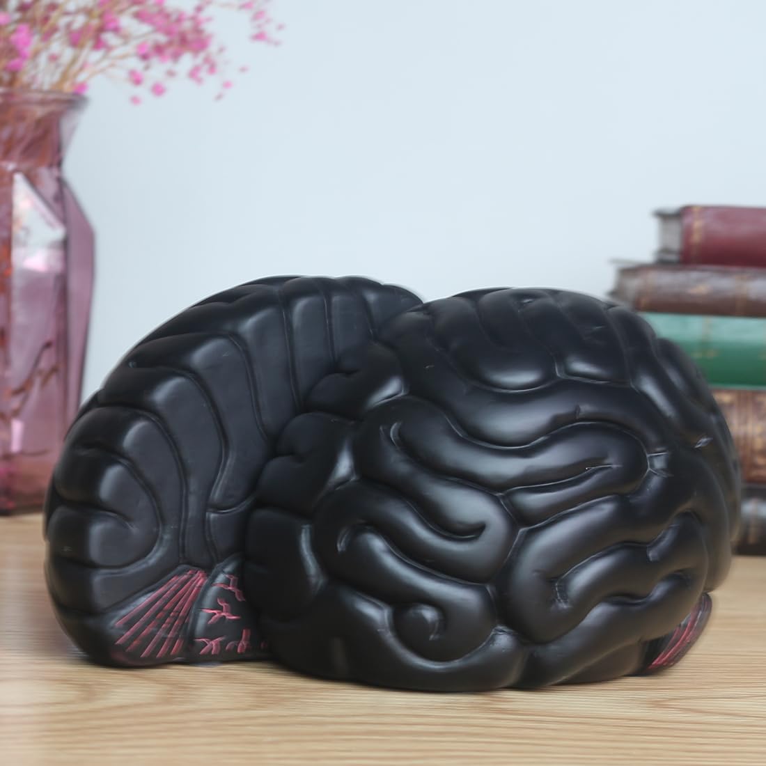 Bookends for Shelves Non Skid Resin Brain Book Ends Decorative Bookends Unique Abstract Art Desgin Book Stopper Book Shelf Holder for Home Office Great Gift for Book Lovers