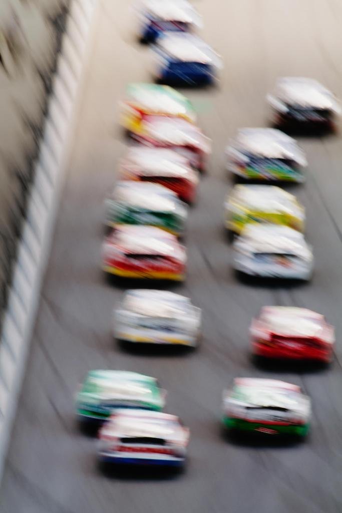 Stock Cars on Race Track Blurred Motion Speed Photo Photograph Cool Wall Art Print Poster 24x36