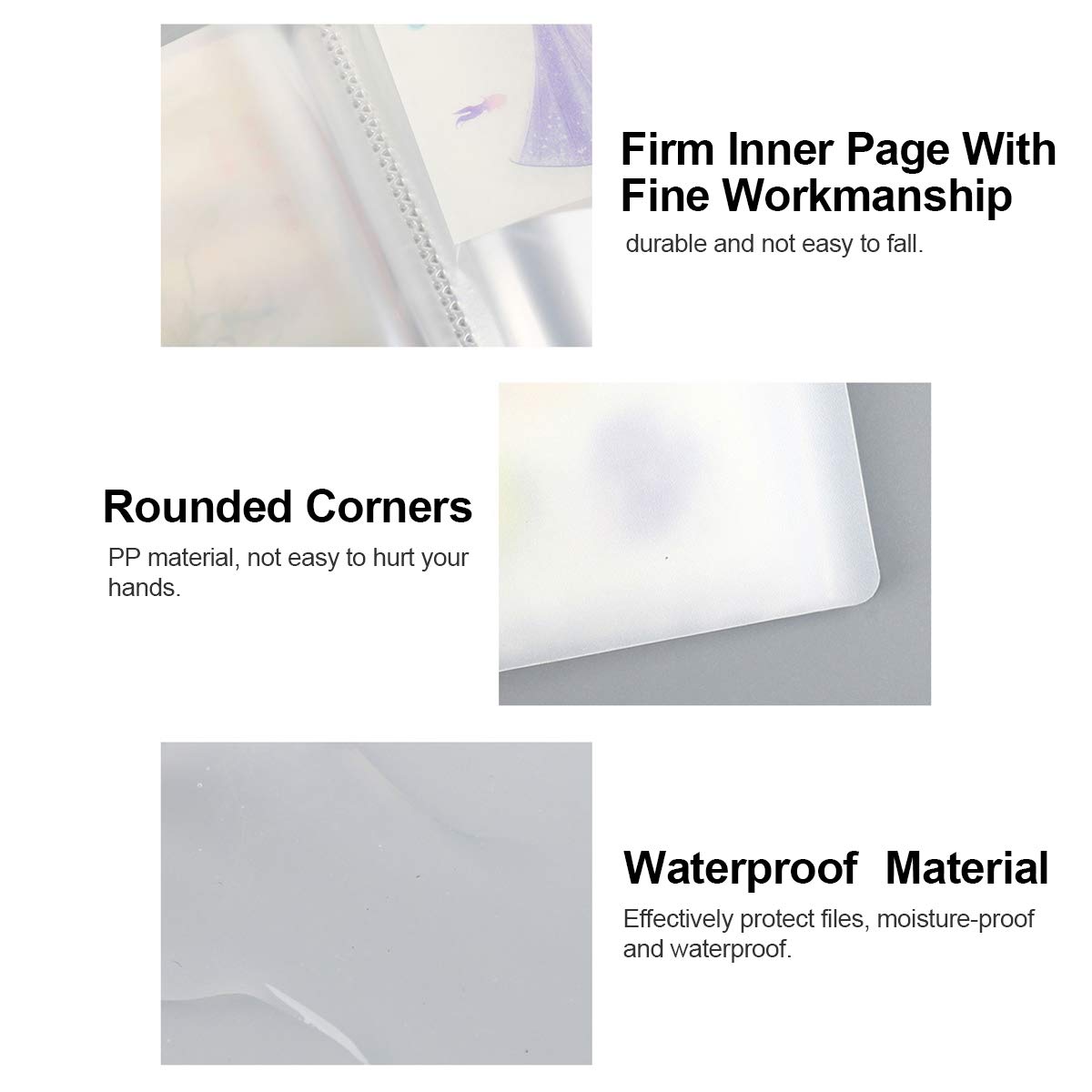 A6 Mini Storage Booklet, A6 Folder Storage Bag with 40 Pages (16.1 x 12.8 x 2.5cm) for Stickers Postcards - Image 3