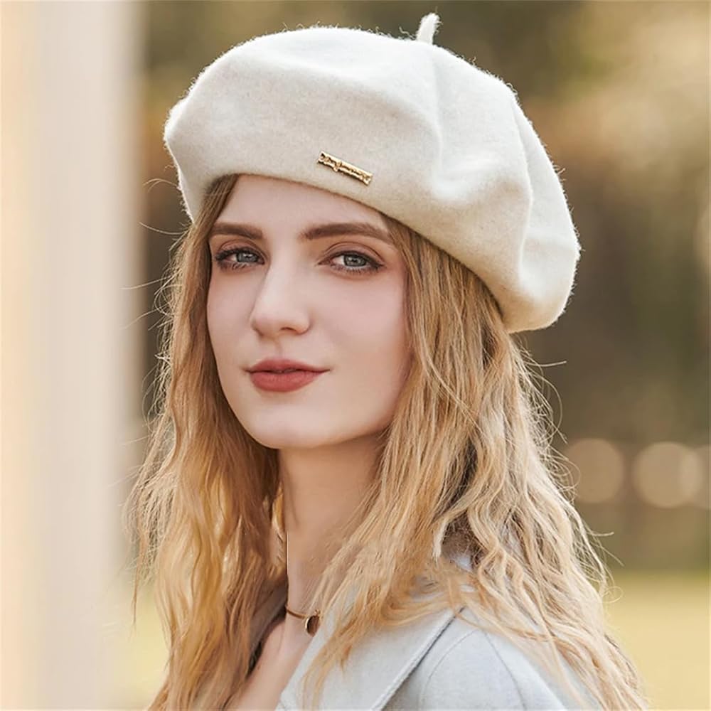 Wvapzxx Women's Wool Beret Hat Autumn Winter Retro Elegant
