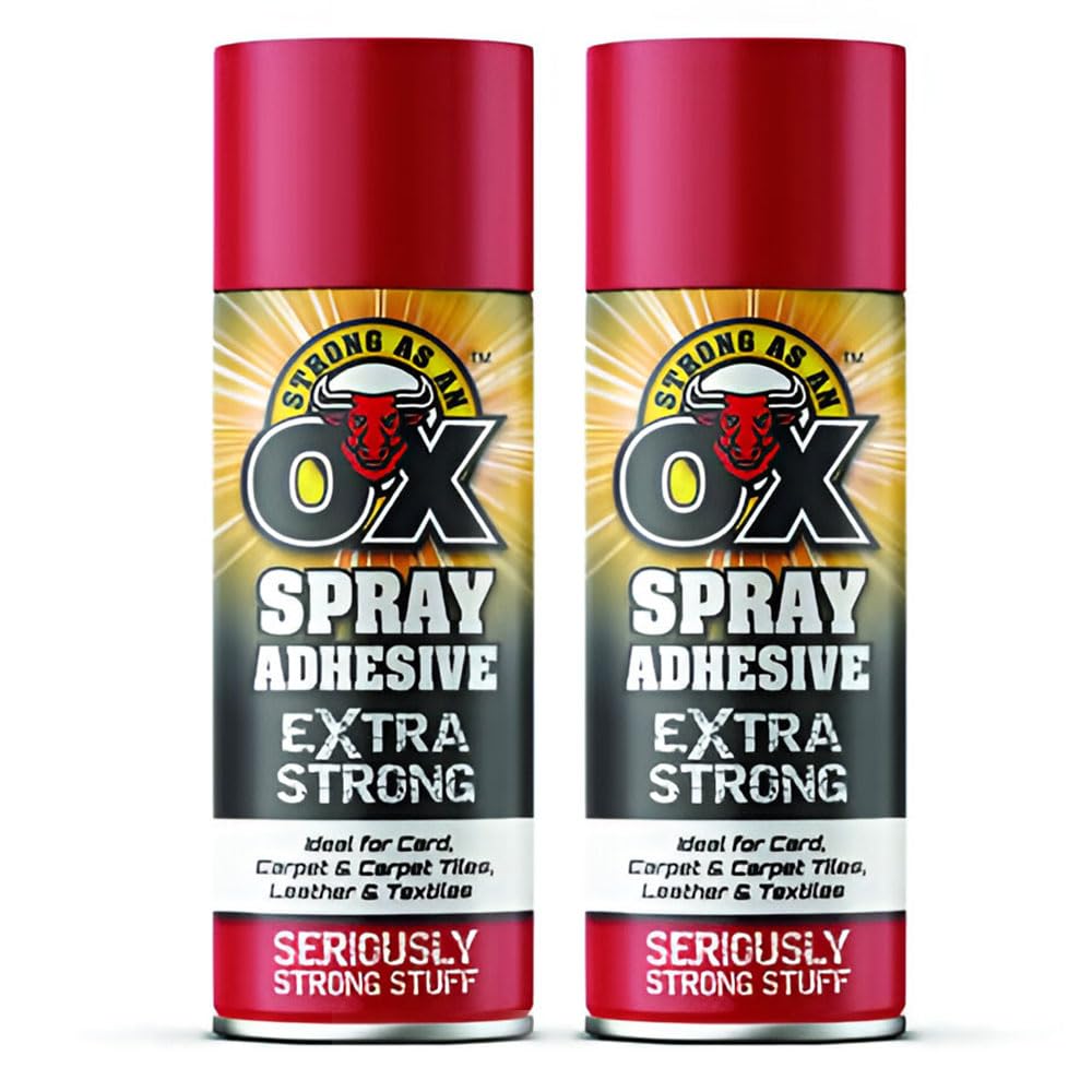 2 x 500ml Zopper Heavy Duty Spray Adhesive Glue Art Foam for Carpet Tile Craft Fabric Extra Strong
