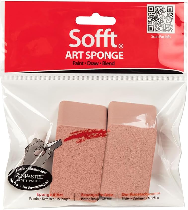 PanPastel Sofft Tool 61031 Flat Angle Slice Sponge Pack of 2 Artist Painting Pastels