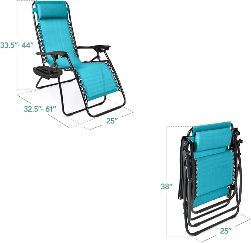Best Choice Products Zero Gravity Chair Recliner, Peacock Blue image 3