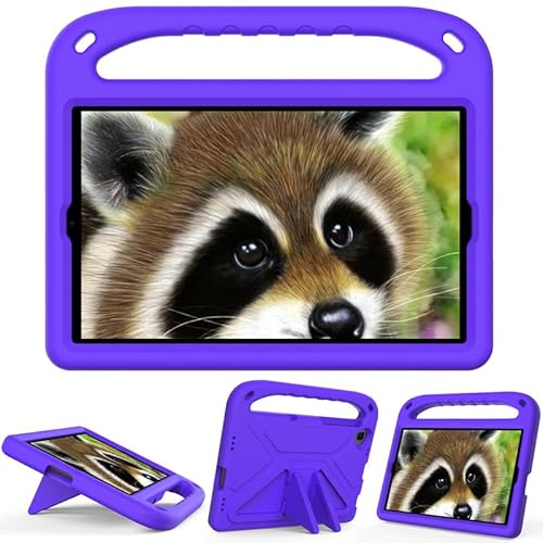For Samsung Galaxy Tab A 10.1 inch 2019 SM-T510/T515 Tablet Case for Kids Friendly Lightweight Shockproof Cover with Handle Stand Tablet, Purple