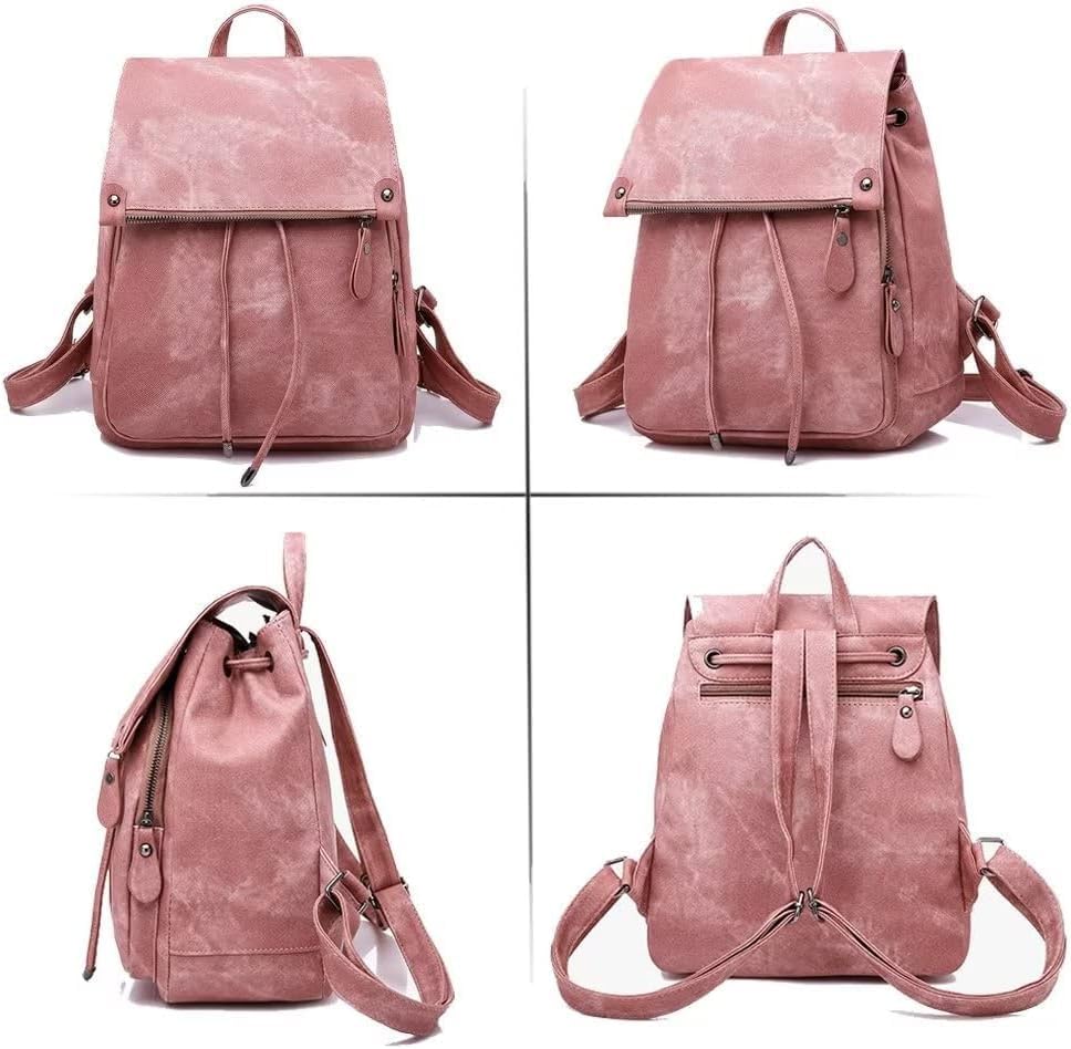 [AMVIKS] バックパック女性用ビーガンレザーショルダーバッグ大型防水ブックバッグ盗難防止レディーストラベルデイパック