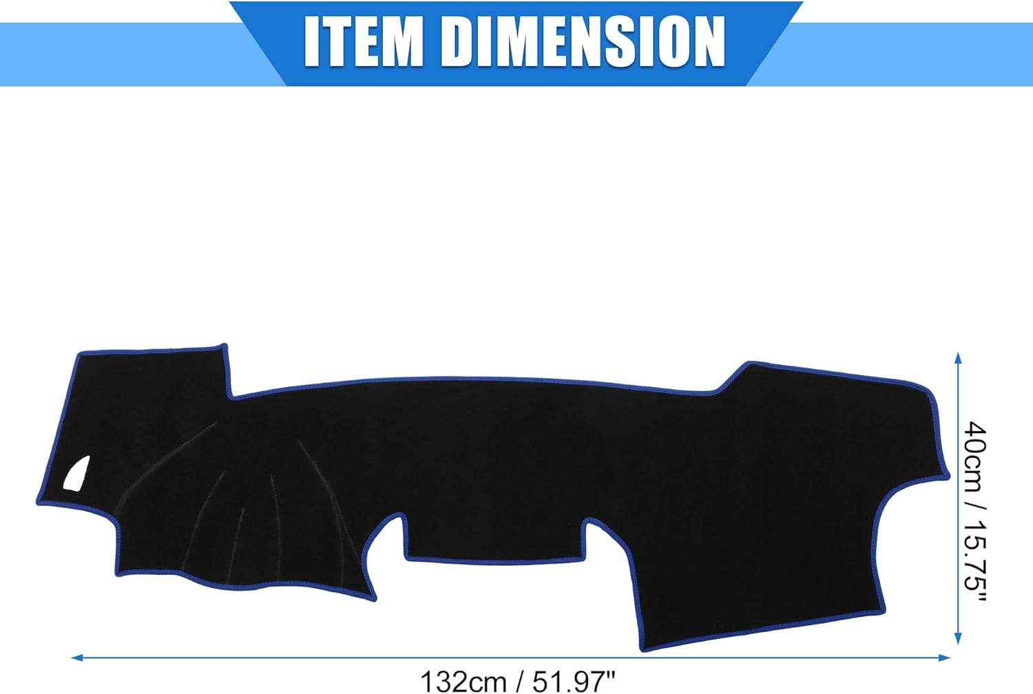 Car Dashboard Cover Compatible for Toyota RAV4 2001-2012, Protective Polyester Black Blue Center Console Interior Trim Dash Cover Mat Pad