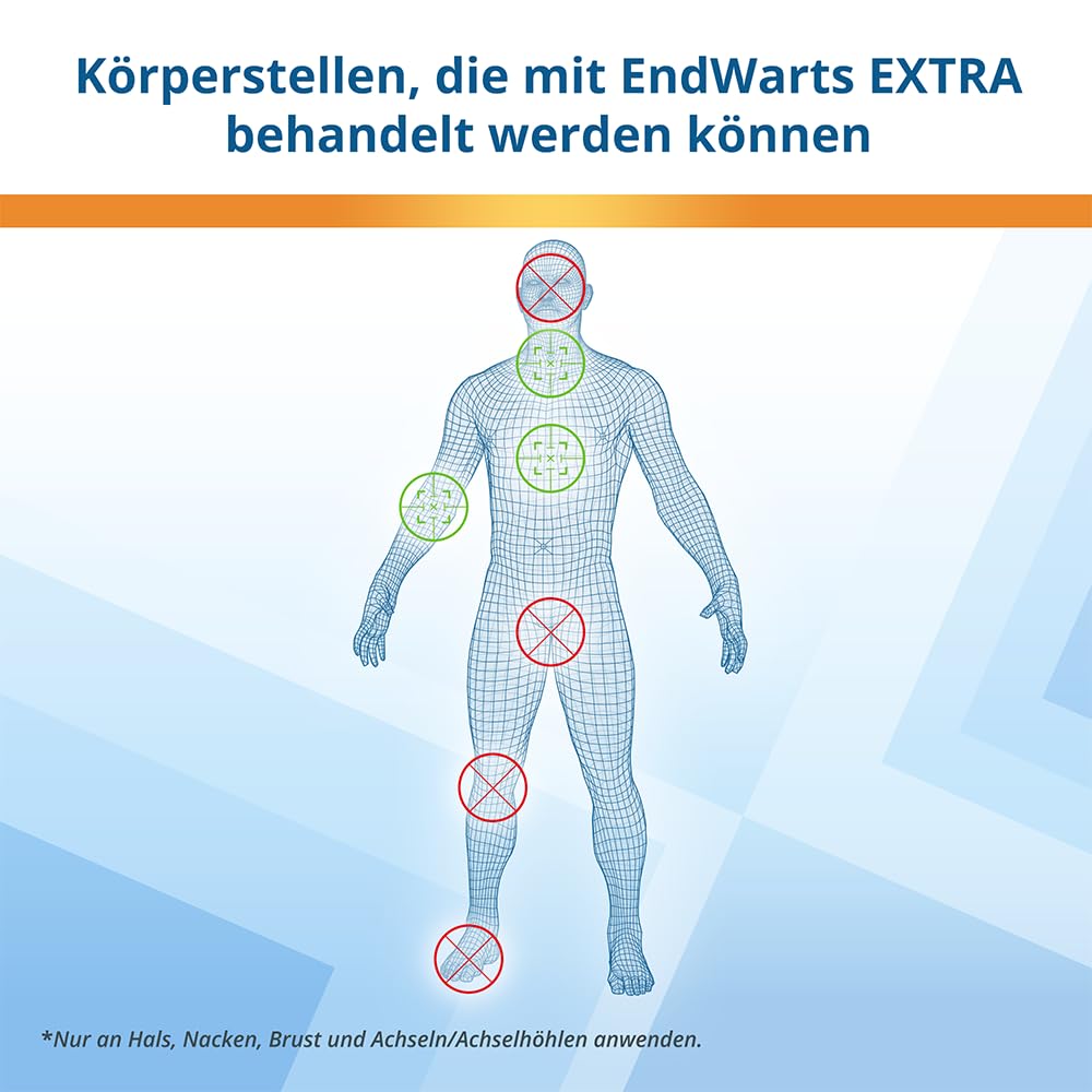 EndWarts EXTRA: Stielwarzen behandeln, Vereisungsmittel zur Behandlung von Stielwarzen an Hals, Brust & Achseln, 9-Einweg-Spitzen & 9 Pflaster, Aufnäher,Spray