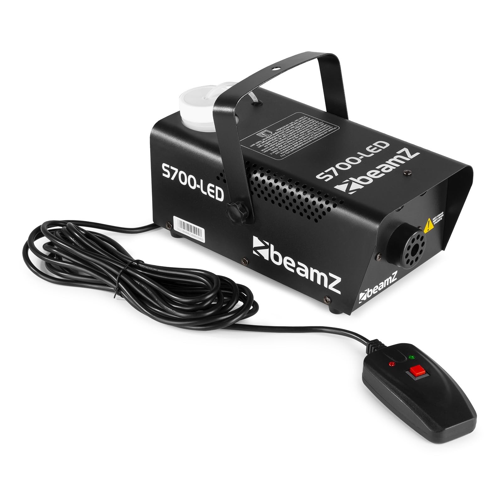 Beamz S700-LED Machine à Fumée avec LED Effet Glace, 700 Watts, 3x LED Bleu, 75m3 de Fumée par Minute, Réservoir de 250ml, Télécommande Filaire, Idéal pour Soirée, Animation et Mariage