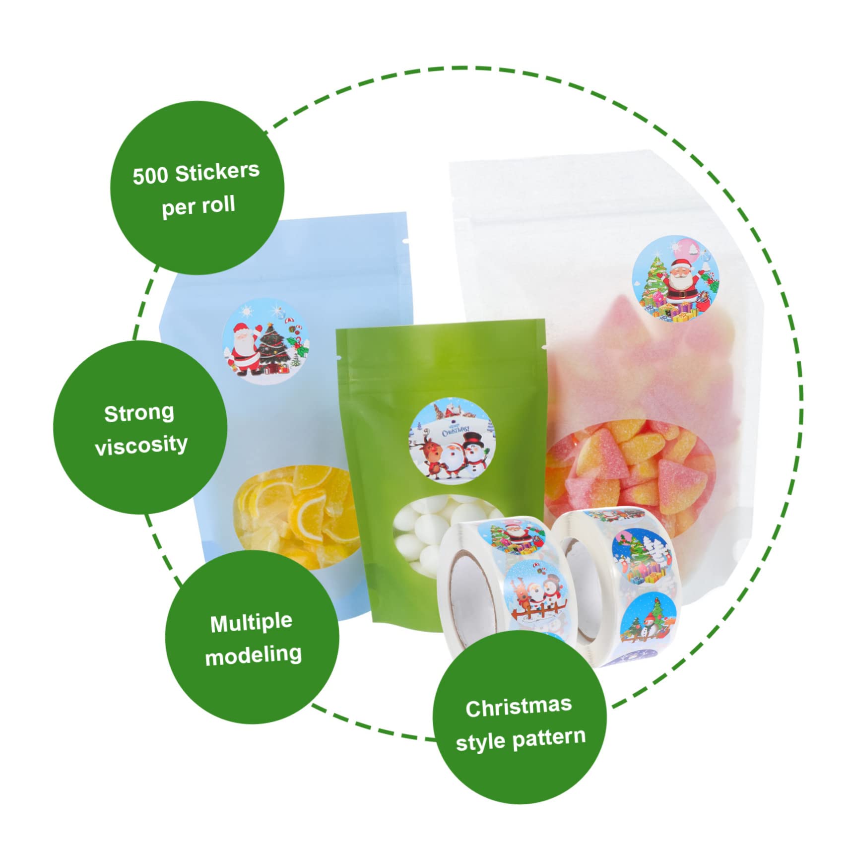 SHINEOFI 18rotoli Etichette Adesive Natalizie Animati Confezione Stickers Per e Decorazioni Per Confezionare e Personalizzare Festivi