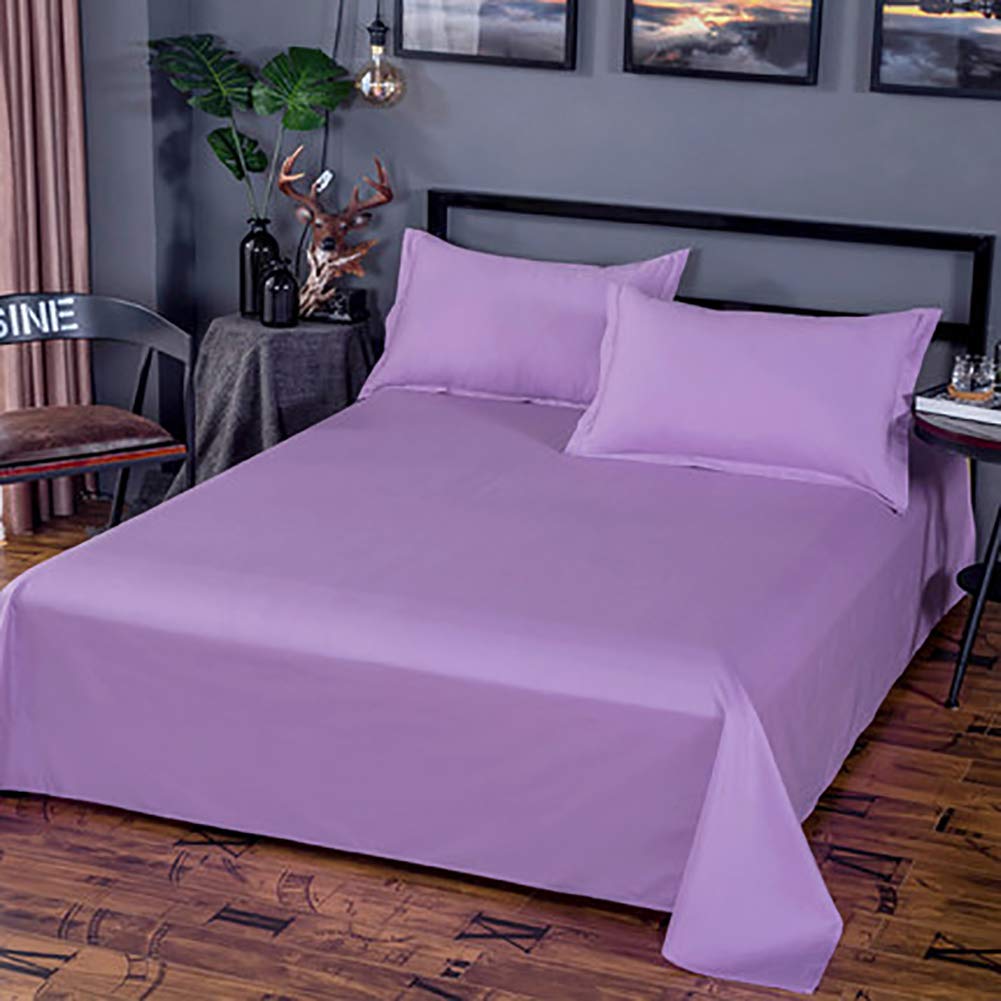Draps automne hiver en coton violet drap plat double lit 150x200 épais