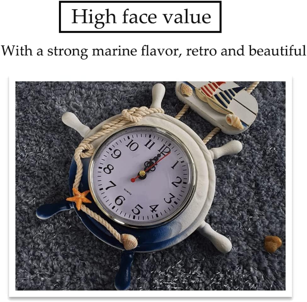 Miniatura 8 de PAASHE Best Wall Clock Wall Clock Creative Wooden Rudder-Shaped Wall Clock Unique Personality Fashion Decorative Clock for Living Room Dining Room