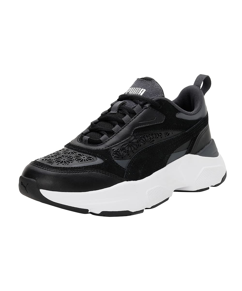 Puma Womens Cassia Laser Cut Black-Black-Strong Gray Sneaker - 4UK (38929802) (B09YXZZZT1) Amazon Price History, Amazon Price Tracker